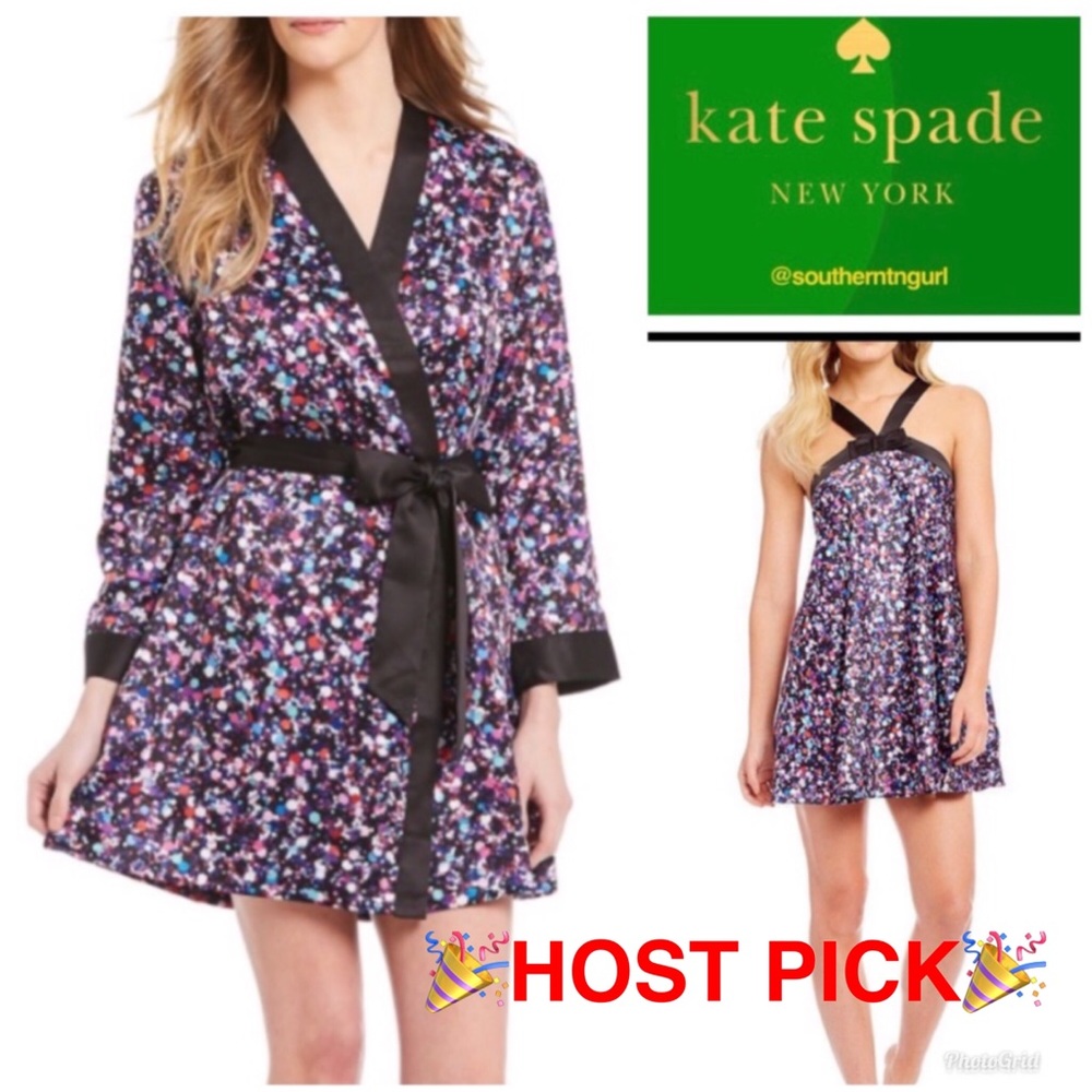 NWT KATE SPADE Silky Chemise Gown and Robe Matching Set Kate Spade NWT